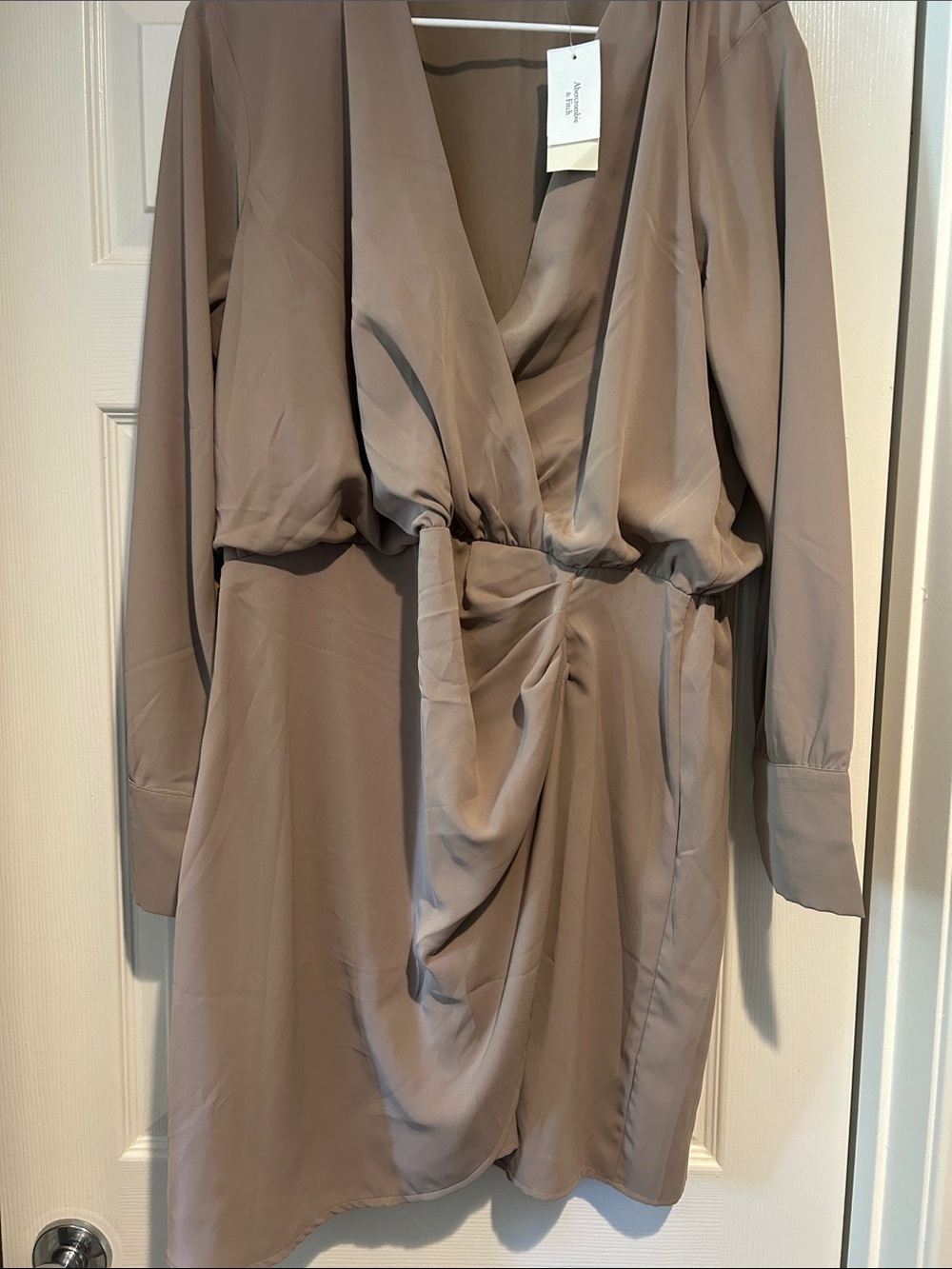Abercrombie & Fitch Taupe Draped Mini Dress